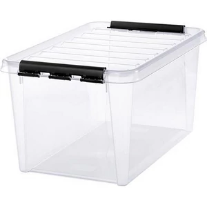 Műanyag tárolódoboz 47liter fekete fogantyúkkal SMARTSTORE Classic 45 átlátszó