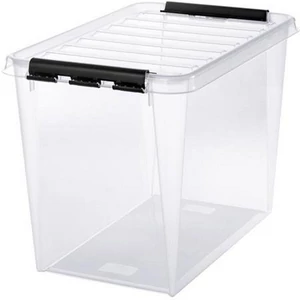 Műanyag tárolódoboz 61liter fekete fogantyúkkal SMARTSTORE Classic 65 átlátszó