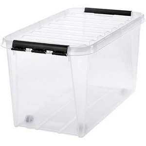 Műanyag tárolódoboz 70liter fekete fogantyúkkal SMARTSTORE Classic 70 átlátszó