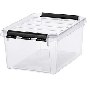 Műanyag tárolódoboz 8liter fekete fogantyúkkal SMARTSTORE Classic 10 átlátszó
