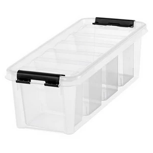 Műanyag tárolódoboz fekete fogantyúkka 4 rekeszes SMARTSTORE Classic 4 átlátszó