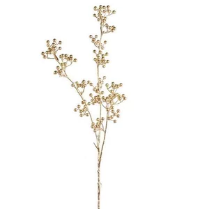 Selyemvirág művirág bogyós Berry branch gold 92cm arany Holland DST53