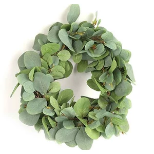 Selyemvirág - művirág koszorú Wreath eucalyptus s green Holland 40x40x10 SDDST53
