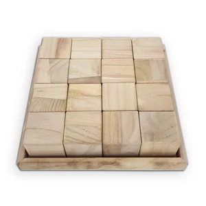 Fa natúr  kocka puzzle 16db-os Méret: 6x6cm