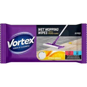 Nedves padlótörlő kendő 15db VORTEX citrom ilatta