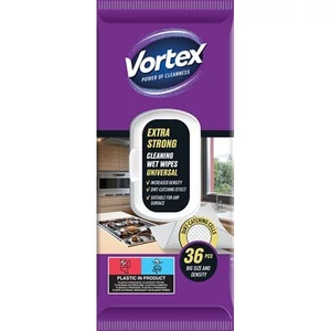 Nedves törlőkendő VORTEX 36b/csomag,  extra erős, univerzális visszazárható tetővel, KHK972