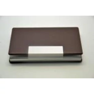 Névjegytartó fém+műbőr barna Classic 38x11x15cm 9,5x6,5x1cm