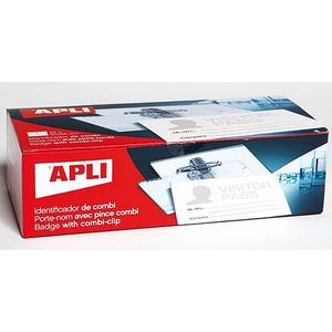 Névkitűző Apli 90x56 tűvel, csipeszes 25db/dob