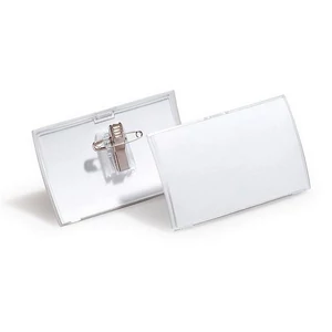 Névkitűző csíptetőve és tűve PP 54x90mm DURABLE CLICK FOLD