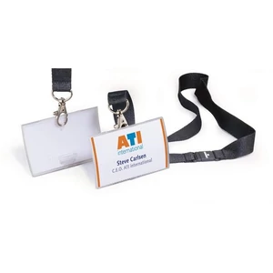 Névkitűző nyakbaakasztóval DURABLE CLICK FOLD 54x90mm áttetsző