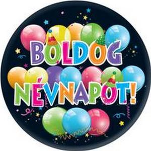 Party kitűző Névnapi Boldog Névnapot... mintás 5,5cm