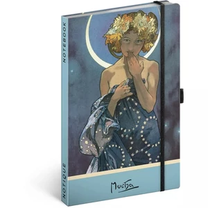 Notesz 13x26cm Alphonse Mucha – Luna, dotted Realsystem 2026 kollekció!