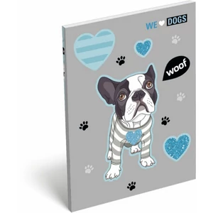 Notesz papírfedeles A7 Lizzy We Love Dogs Woof Lizzy kollekció