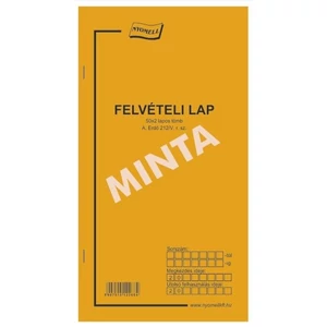 Ny A Erdő212/V felvételi lap Felvételi lap