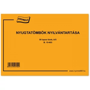 Ny. B.15-403 Nyugta nyilvántartó tömb felhasználók részére A/5 50lapos