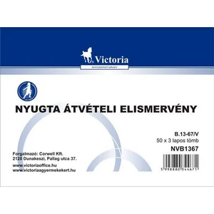 Ny. B 13-67/V Nyugta kp. átvételi elismervény A6 50x3 NVB1366