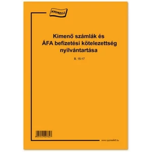 Ny B 15-17 Kimenő számlák és az ÁFA b. kötelezettség nyilvántartása