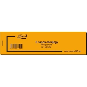 Ny B 19-2/a/5/z ebédjegy Ebédjegy 5 napos zöld 100lap/tömb