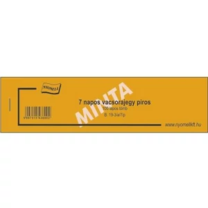 Ny B 19-3/A/7/P vacsorajegy Vacsorajegy 7 napos Piros 
