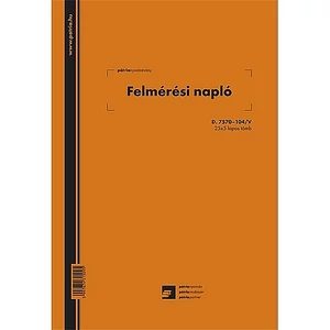 Ny D 7570-104/V Felmérési napló A4 álló 25x5 Pátria