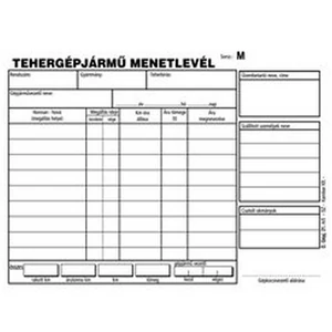 Ny. D Gépj 21 A5 menetlevél Tehergépjármű menetlevél A5 100lapos