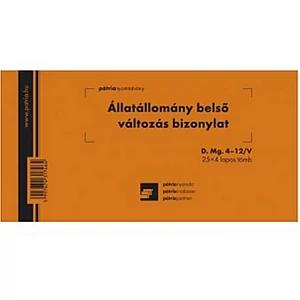 Ny D Mg 4-12/V belső változás Állatállomány belső változás bizonylat 25x4pl