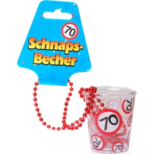 Nyakba akasztható Üveg felespo 70. születésnapra 50 ml. (6 cm x 5 cm)