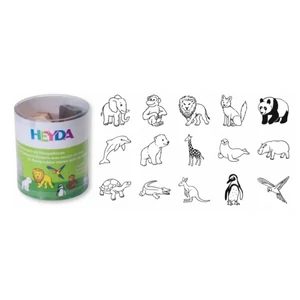 Nyomda HEYDA gyermekeknek + fekete bély.párna  Állato 15 db-os