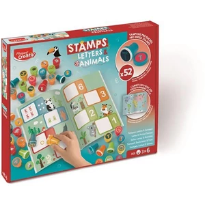 Nyomdázó készlet foglalkoztató füzettel MAPED CREATIV Stamps betűk és állatok