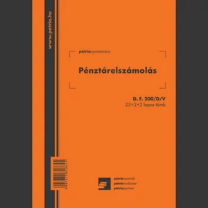 Ny D F 200/d pénztárelszámolás Pénztárelszámolás 25x2+2 lapos A5 álló Pátria