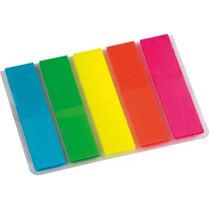 Oldaljelölő műanyag Info Notes 12x44 mm 5x25 lapos neon vegyes színek