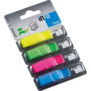 Oldaljelölő műanyag Info Notes Flag 12.5x43 mm 4x36 lapos neon vegyes színek
