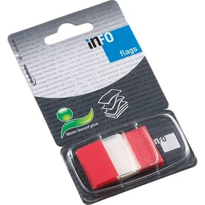 Oldaljelölő műanyag Info Notes Flag 25x43 mm 50 lapos piros