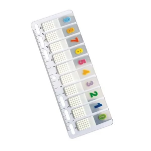 Oldaljelölő papír Info Notes 12x50mm12X50mm 10 lapos áttetsző 0-9 számos