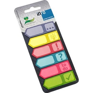 Oldaljelölő papír Info Notes 18x55 mm 6x25 lapos színes mintás