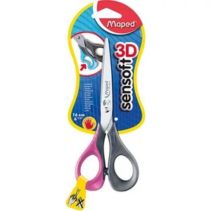 Olló 16cm Maped Sensoft 3D általános balkezes vegyes színekben Irodai kiegészítők MAPED 696510