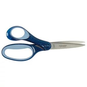 Olló iskolai 18cm balkezes FISKARS csillámos kék
