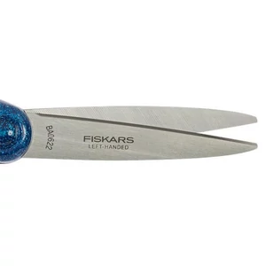 Olló iskolai 18cm balkezes FISKARS csillámos kék