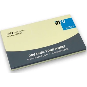 Öntapadós jegyzettömb 125x75 C Notes GLN 100lapos sárga 125x75mm 