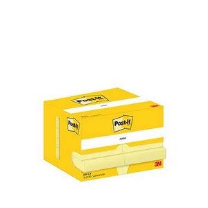 Öntapadós jegyzettömb 3MPostit 51x76 mm, 12x100 lap, kanári sárga