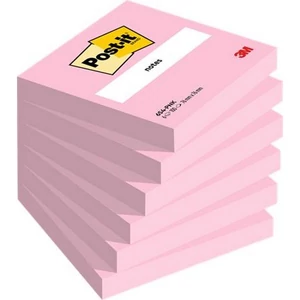 Öntapadós jegyzettömb 3MPostit 76x76 mm, 6x100 lap, rózsaszín