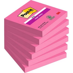 Öntapadós jegyzettömb 3MPostit 76x76 mm, 6x90 lap, Super Sticky, pink