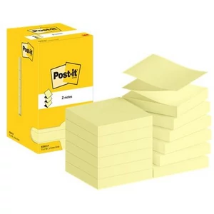 Öntapadós jegyzettömb 3MPostit Z, 76x76 mm, 12x100 lap, kanári sárga