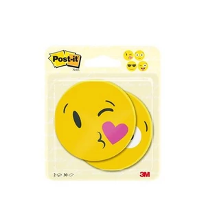 Öntapadós jegyzettömb 70x70mm 2x30lap, 3M postit Emoji vegyes figurák LP36591