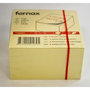 Öntapadós jegyzettömb 75x75 450 Fornax sárga