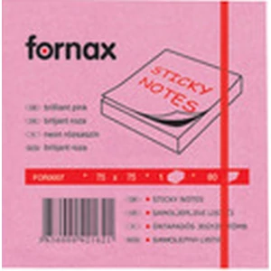 Öntapadós jegyzettömb 75x75 Fornax neon rózsaszín 80 lap