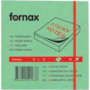 Öntapadós jegyzettömb 75x75 Fornax neon zöld 100 lap