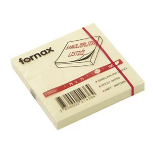 Öntapadós jegyzettömb 75x75 Fornax sárga 100lap