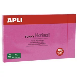 Öntapadós jegyzettömb Apli 125x75mm, 100 lap,Funny, pink LNP15003