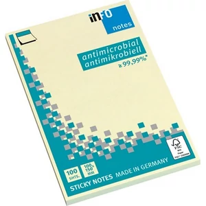 Öntapadós jegyzettömb Info Notes 100x150 mm 100 lapos sárga antimikrobiális